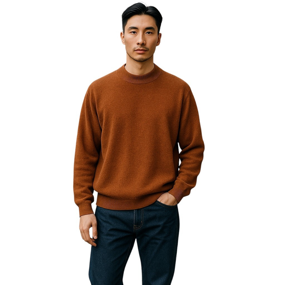 Linea Mens XXL Burnt Orange Merino Wool Blend Sweater